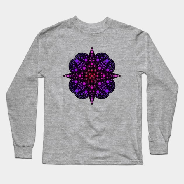 Star Mandala Gradient Pink-Purple Long Sleeve T-Shirt by GermainArtistry